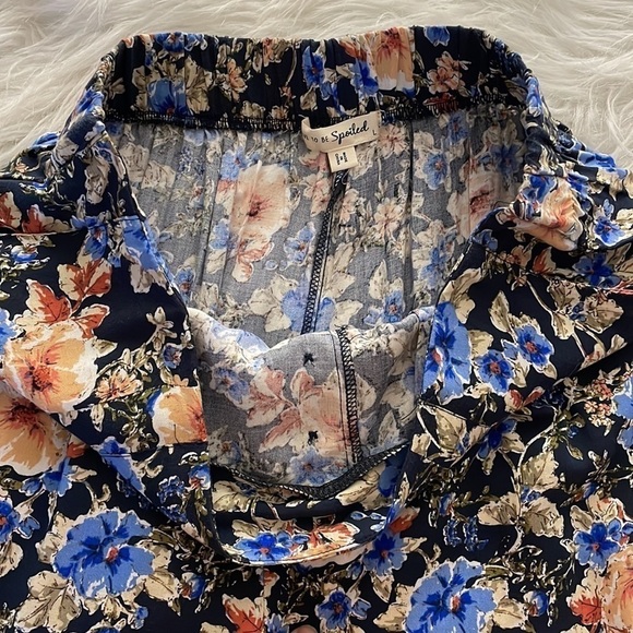 Live To Be Spoiled Pants Wide Leg Flare Floral Pull On Bohemian Casual Sz Large - Picture 4 of 10